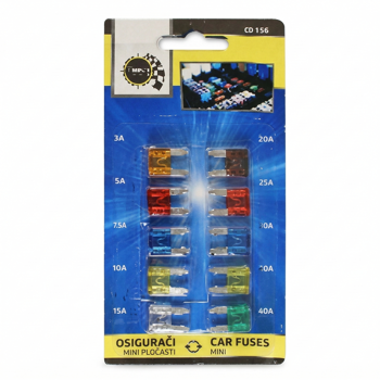 Auto osigurači mini pločasti - 10 komada (AO02854)