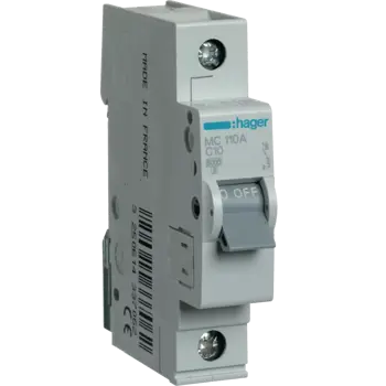 Automatski osigurač 10A 1P B karakteristika 6kA (HAGER MC110A)