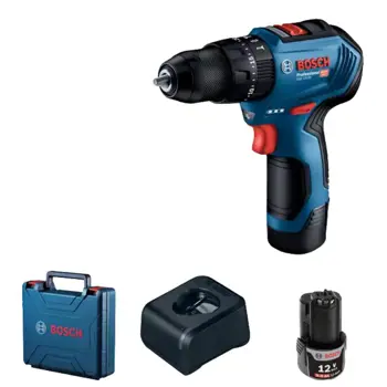 BOSCH AKU UDARNA BUŠILICA GSB 12V-30 2X2Ah KOVČEG, BRZI PUNJAČ