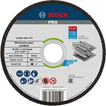 BOSCH PRO REZNA PLOČA INOX 125X1X22,23MM SET 10/1  