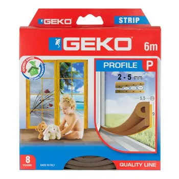 Brtva za prozore i vrata GEKO Termoband P-profil, smeđi