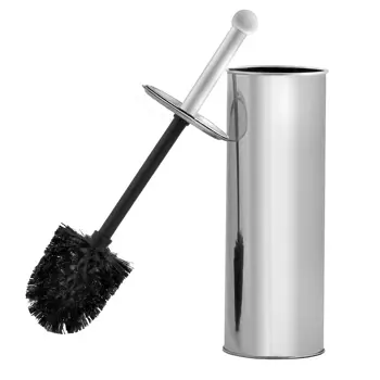 Četka za WC s posudom inox, crna - GATLIN
