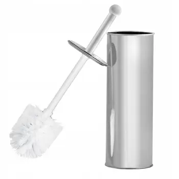 Četka za WC s posudom inox, bijela - GATLIN