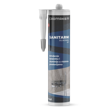 Silikon Sanitarni Antracit Sivi 280ml – CROMAKEM (Protiv plijesni)