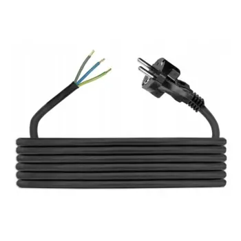 Kabel za kućanske aparate H05RR-F 3x2,5mm 3m s gumenim utikačem crni