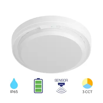 LED Stropna lampa 18W 3CCT, 2020lm, fi 222mm, okrugla bijela, senzor + baterija