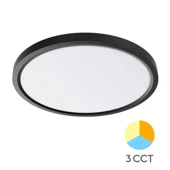 LED Stropna lampa nadgradna 20W 3CCT 1980 lm, fi230 mm, okrugla, crna