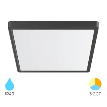 LED Stropna lampa nadgradna 36W 3CCT 3960lm 400x400 mm kvadratna crna Braytron BP07-10481