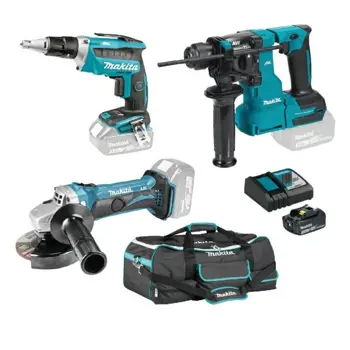 MAKITA Aku set za suhu gradnju (Knauf) - DHR183 + DFS452 + DGA452 - 18V 3.0Ah