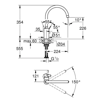 mijesalica-za-sudoper-visoki-izljev-grohe-eurosmart-cosmopol-84867-74212.webp