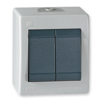 Prekidač serijski nadžbukni N/Ž IP44 10 250V sivi