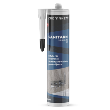 Silikon Sanitarni Crni 280ml – CROMAKEM (Protiv plijesni)