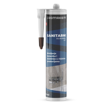 Silikon Sanitarni Smeđi 280ml – CROMAKEM (Protiv plijesni)