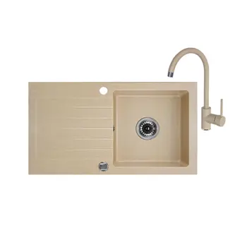 SUDOPER GRANITNI BEIGE SA MIJEŠALICOM I SIFONOM DEANTE 500257