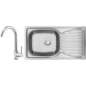 SUDOPER INOX JEDNODIJELNI S MIJEŠALICOM I SIFONOM DEANTE 
