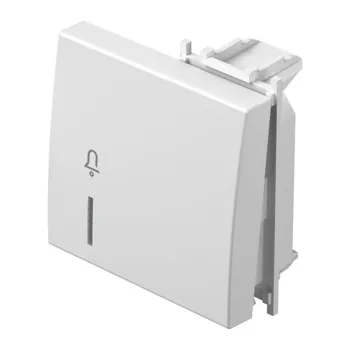 TEM Modul tipka 2M indikator zvono sjajno bijela (TM12PW)