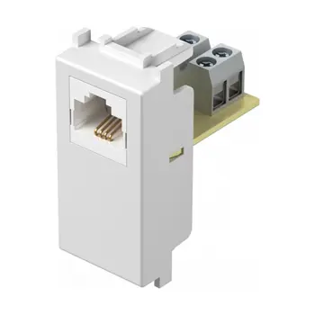 TEM utičnica telefonska RJ11 vijčana 1M bijela PW (KM30PW-U)