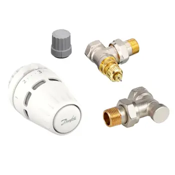 Termostatski Set 1/2" Kutni (Termoglava, Ventil, Prigušnica) DANFOSS