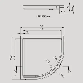 tus-kada-polukruzna-voxort-select-90-cm-s-oblogom-16943-77342.webp