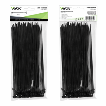 Vezica kabelska PVC 4,5x250 mm crna 100/1