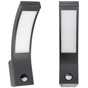 Zidna lampa 10W 4000K 750lm IP54 crna sa senzorom pokreta