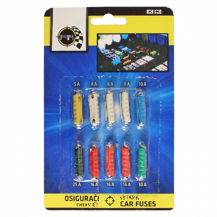 Auto osigurači keramički okrugli - 10 komada (AO028520)