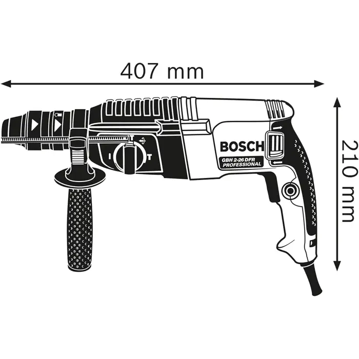 BOSCH Bušaći čekić GBH 2-26 DFR (800W, izmjenjiva glava, u L-koferu)
