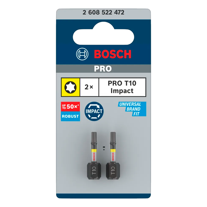 BOSCH PRO bit odvijača TX10 udarni 25 mm (2 kom)