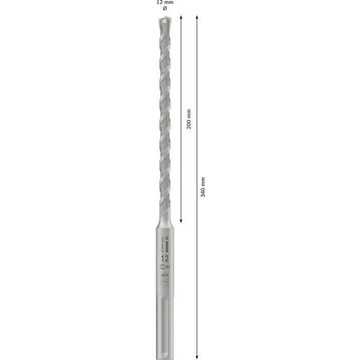 BOSH udarno svrdlo za beton SDS max-4 12 x 200 x 340 mm
