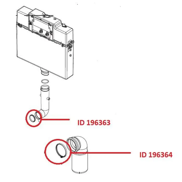 Brtva LIV za ugradbeni vodokotlić 44 mm