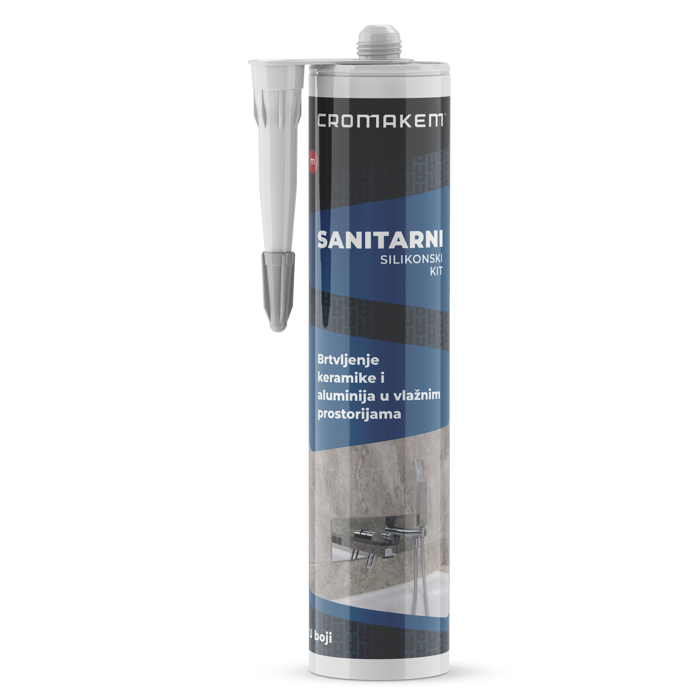 Silikon Sanitarni Antracit Sivi 280ml – CROMAKEM (Protiv plijesni)