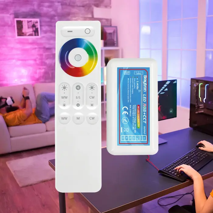 Daljinski upravljač za RGBW LED trake (12/24V, 5 kanala), IP20, bijeli