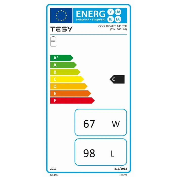 ELEKTRIČNI KOMBINIRANI BOJLER TESY 100L DESNI