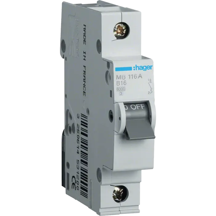 HAGER automatski osigurač 1P B-16 A (MB116A)