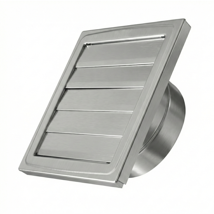 Ventilacijska rešetka fi110 (150x150 mm) s gravitacijskom klapnom, fasadna, ANKO