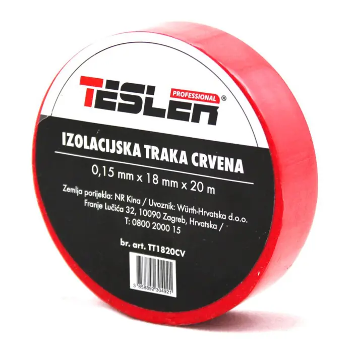 Izolir traka crvena 0,15 x 18mm x 20m TESLER