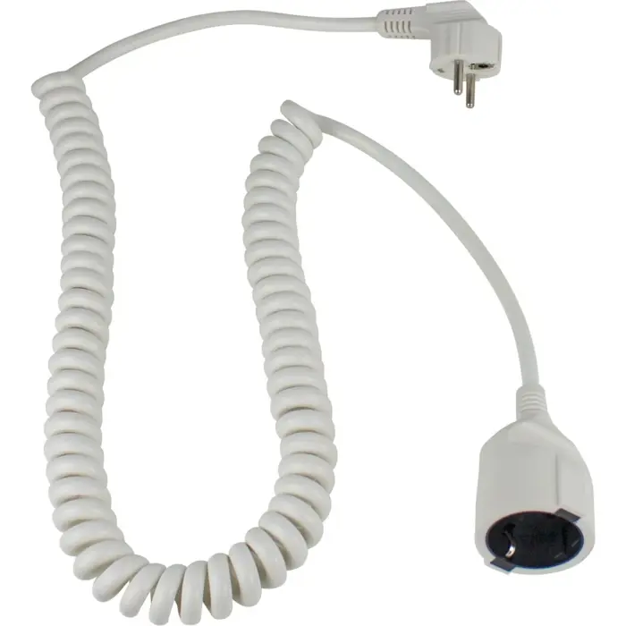 Kabel produžni spiralni AS Schwabe 2,5 m (H05VV-F 3G1.5, bijeli)