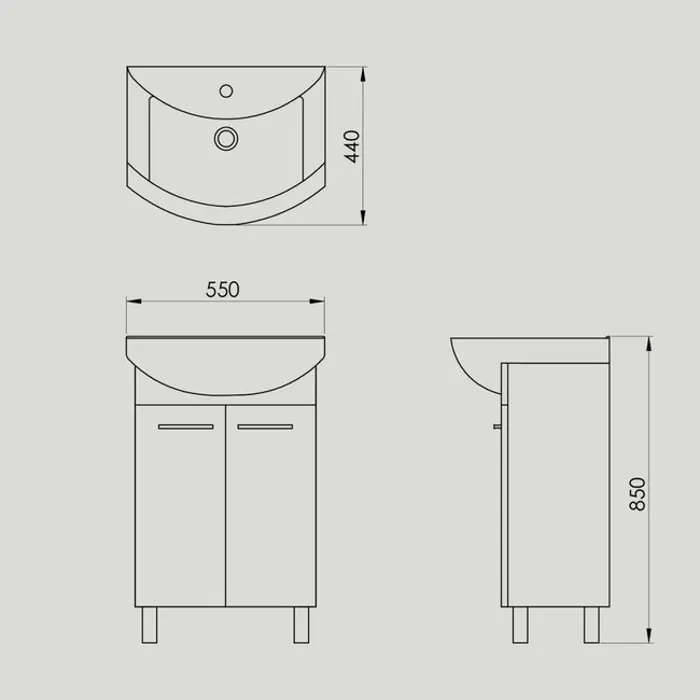 Kupaonski element stojeći s umivaonikom Concepto Sara New 86cm (N141611)