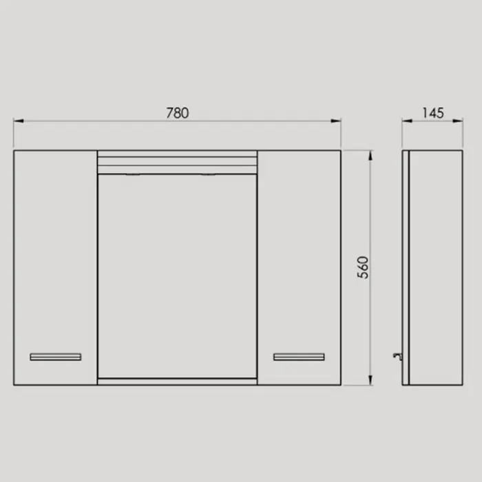 Kupaonski ormarić s ogledalom Concepto Basic Luka New 80x56x14 cm