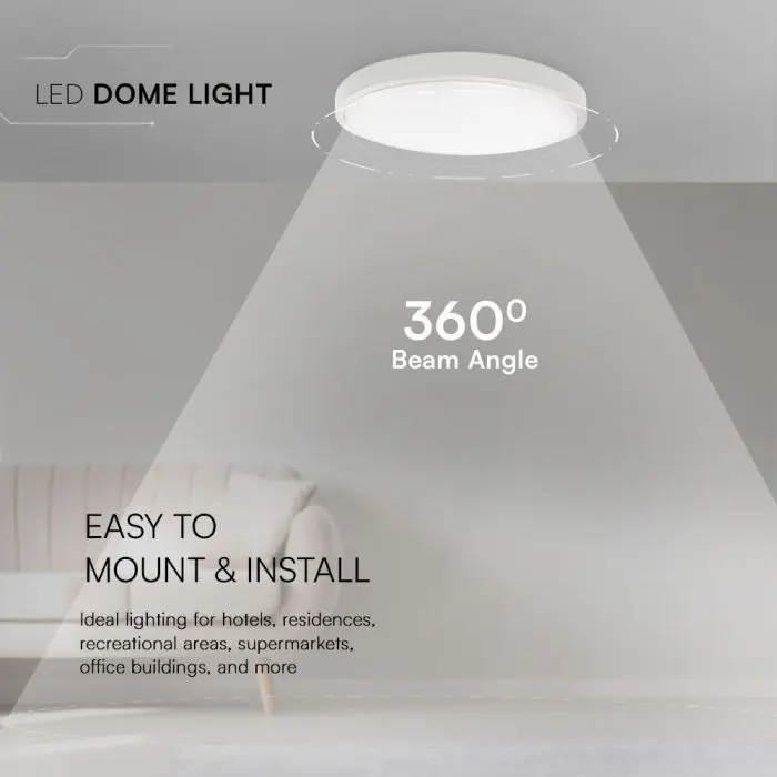 LED Stropna Lampa 24W Samsung Čip (2500lm) – IP44, 4000K, fi 295mm, bijeli rub