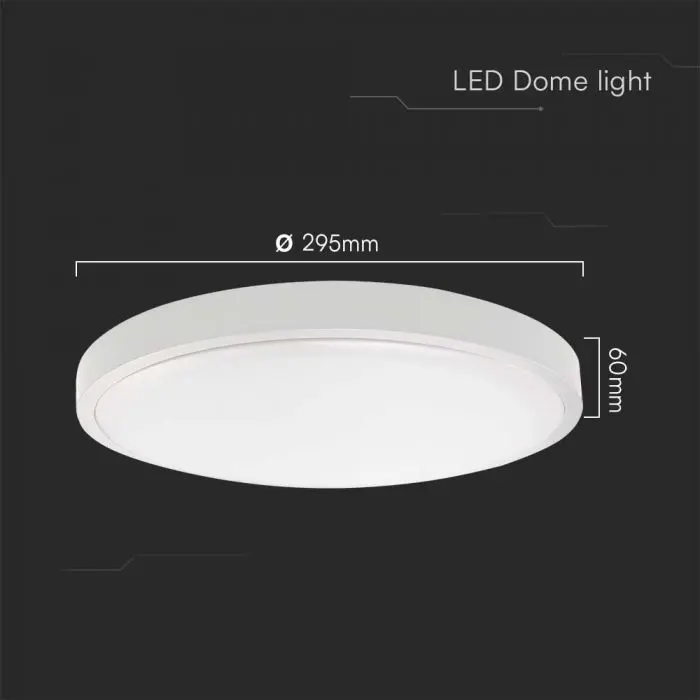 LED Stropna Lampa 24W Samsung Čip (2500lm) – IP44, 4000K, fi 295mm, bijeli rub