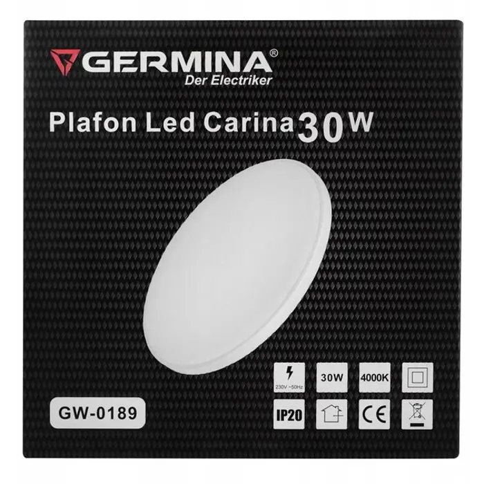 LED stropna lampa 30W 4000K 2250lm fi300 mm crno-bijela (GW-0189)