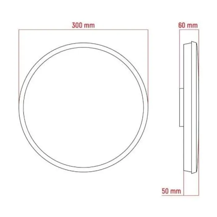 LED stropna lampa 30W 4000K 2250lm fi300 mm crno-bijela (GW-0189)