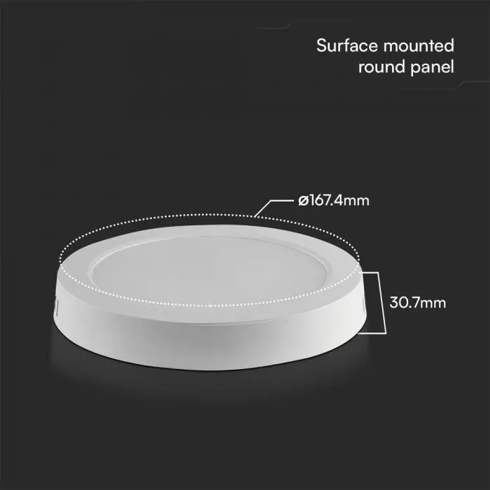 LED Stropna Lampa (Panel) 12W Nadgradna, Okrugla fi 167,4 mm, 4000K (Neutralna)