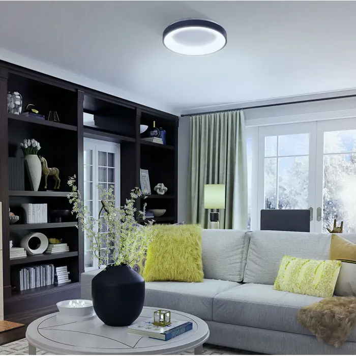 LED Stropna Lampa / Plafonjera VIDEX EDGE RGB 72W Crna + Daljinski (Dimabilna)