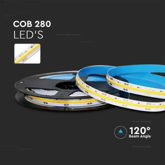 LED Traka COB 24V 10W/m (280 LED/m) – 4500K, IP20 (Pakiranje 5m)