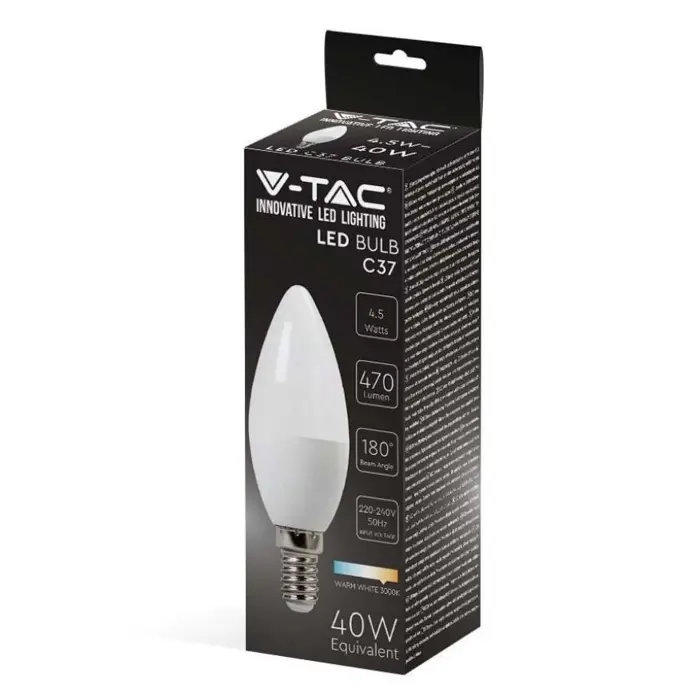 LED žarulja E14 4.5W (zamjena za 40W), 4000K neutralna bijela, oblik svijeća