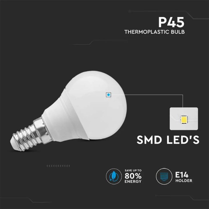 LED Žarulja E14 P45 3,7W (Ekvivalent 25W) – 3000K (Topla Bijela)