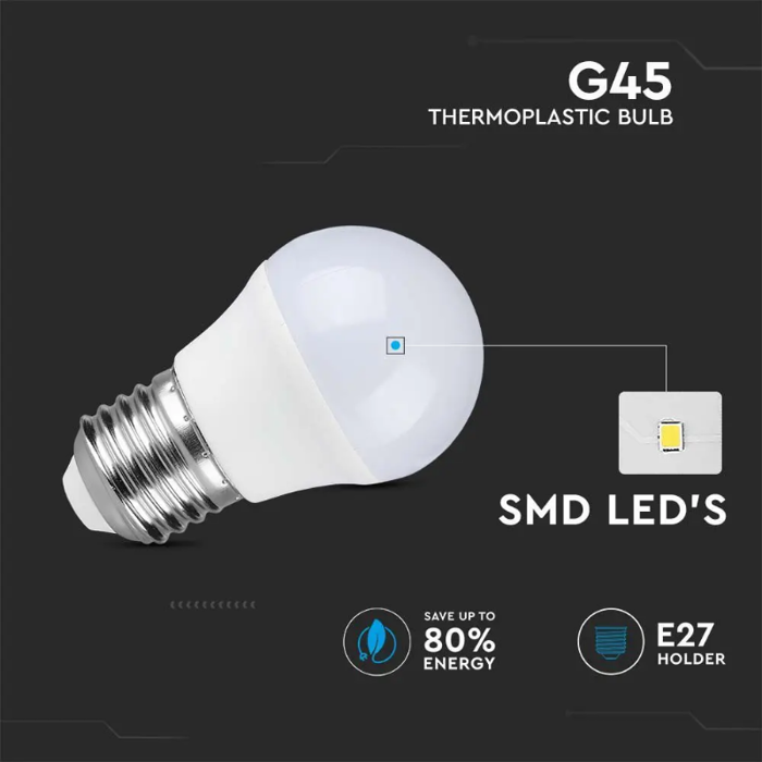 LED Žarulja E27 G45 3,7W (Ekvivalent 25W) – 4000K (Neutralna Bijela)