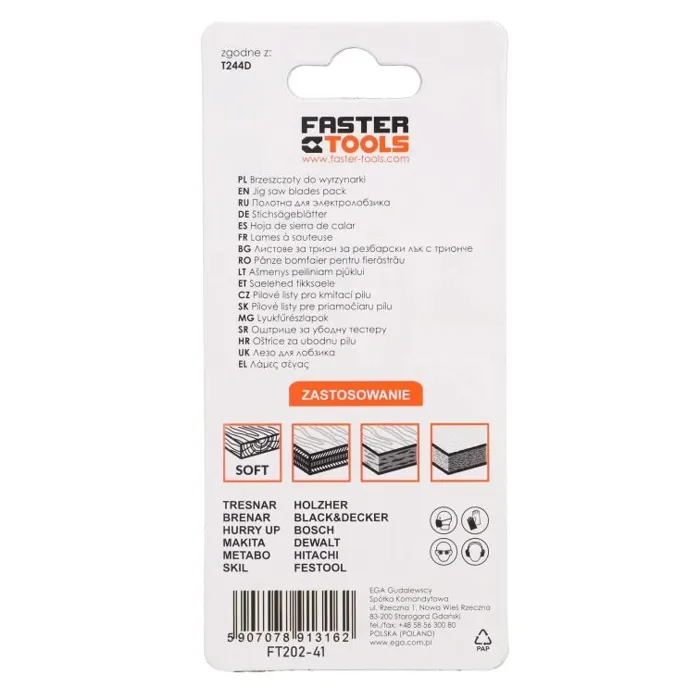 List ubodne pile za drvo FASTER TOOLS T244D (5 kom)